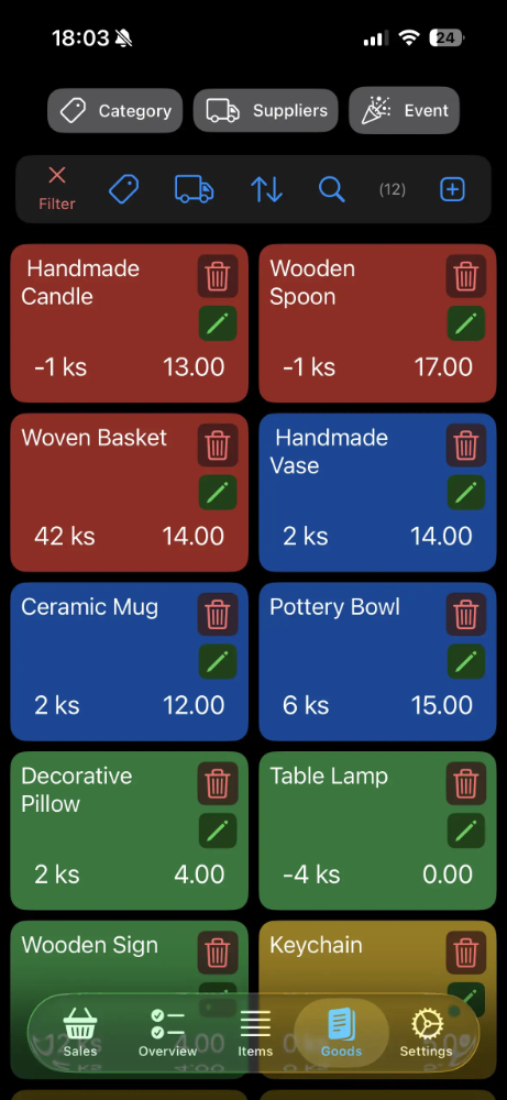 Market app - offline sales mode